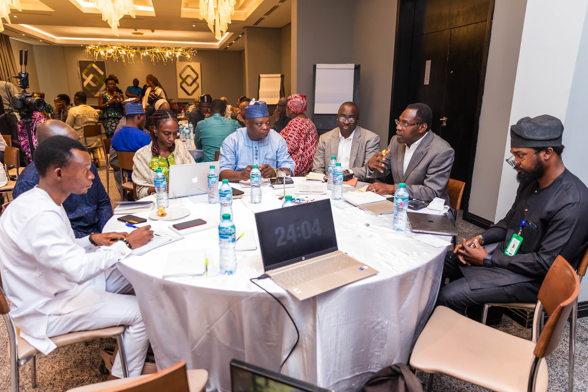 NRFP fellows and facilitators in a collaborative roundtable session